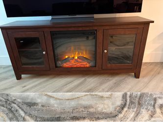 Electric Fireplace TV Stand with Storage – Good Condition