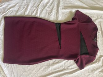 EXPRESS, mini dress, burgundy w/black, size 2