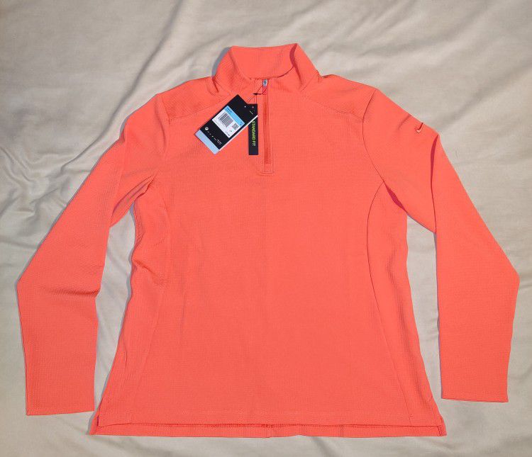 Nike Golf Women’s Dri-FIT Half-Zip Jacket Coral BV0259-814. Women's Sz Medium