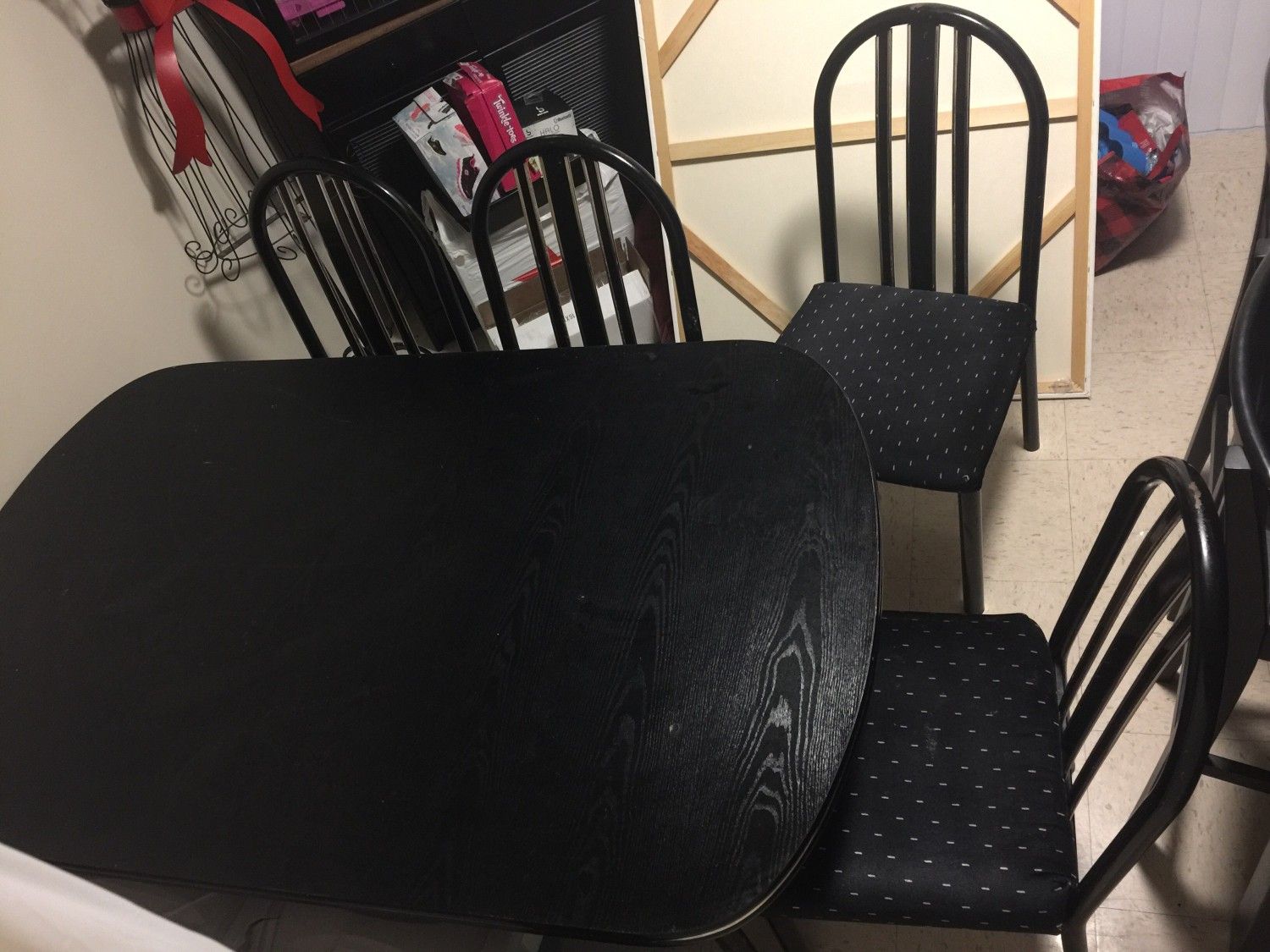 Kitchen table with chairs Black