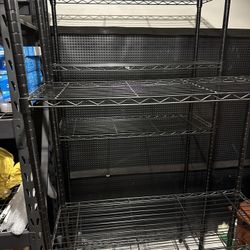 Two Steel Wire Shelves & Liners
