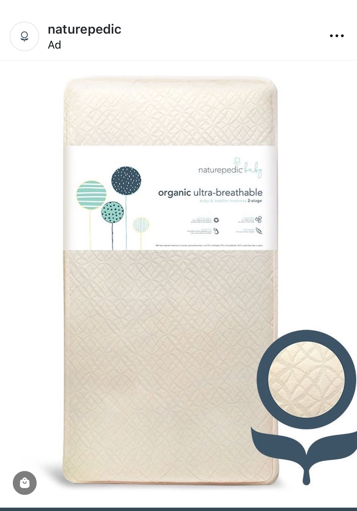 Naturepedic Organic Breathable 2-stage Crib Mattress