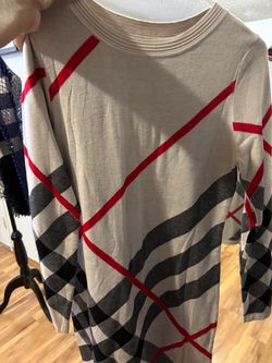 Burberry Check Knit Crewneck Sweater