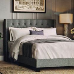 Sleigh Bed Light Gray Full Size