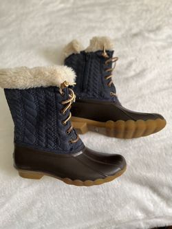 Sperry Winter Snow Boot Size 6 BLUe Brown Girls