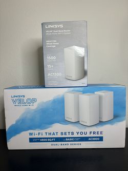 Linksys Velop Whole Home Wifi AC3900 and Linksys Dual Band Router AC1300