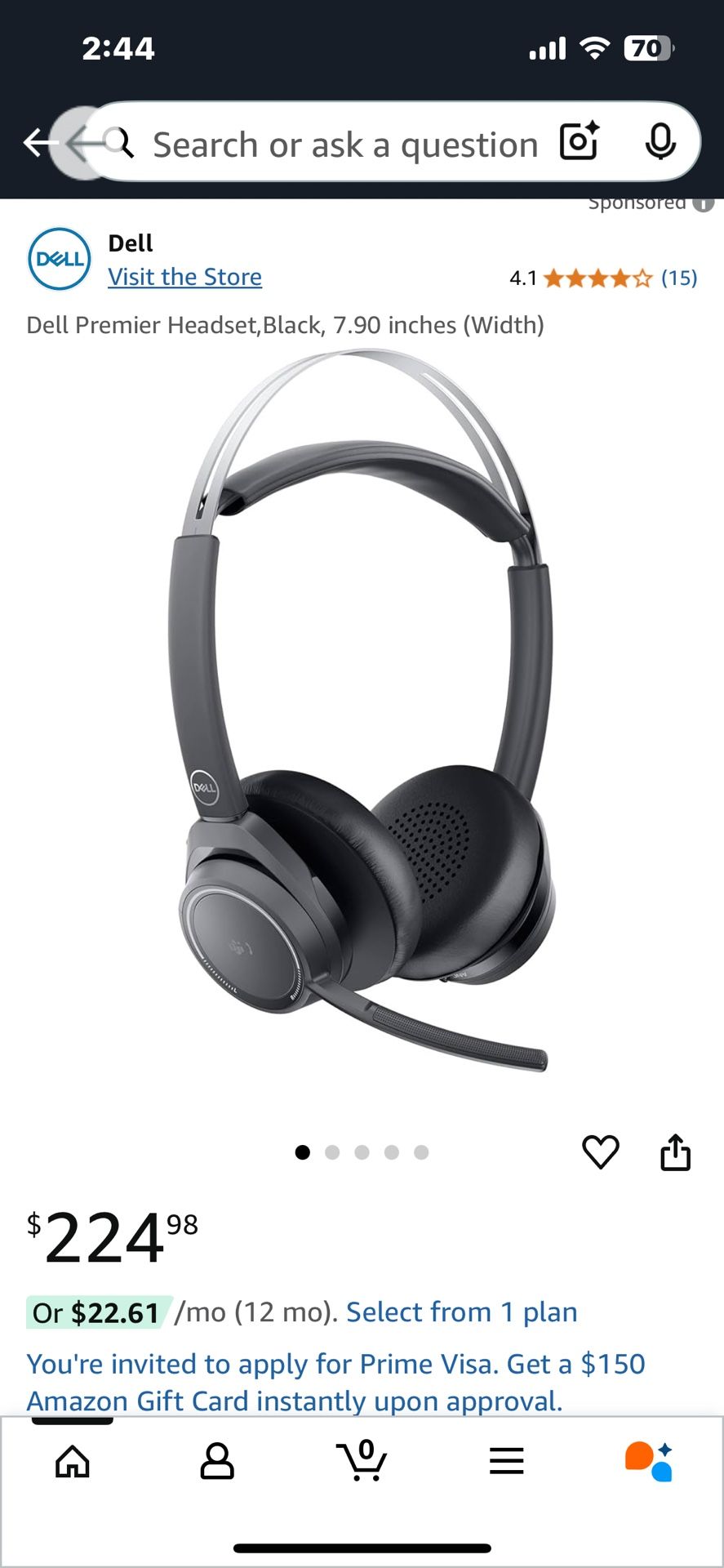 Dell Premier Headset,Black, 7.90 inches (Width)