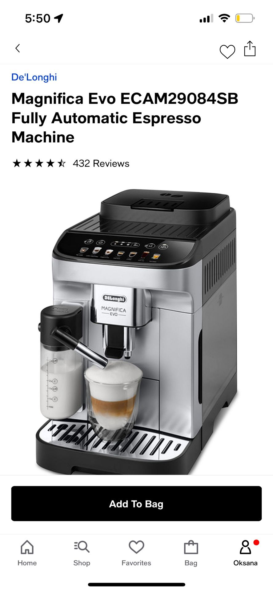 Espresso Machine DeLonghi Magnifica Evo ECAM29084SB Used great condition