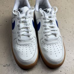 Nike Air Force 1 white blue gum sole US 7.5