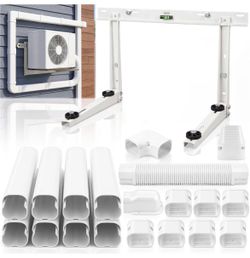 Mounting Bracket Kit and 9’ x3” Line Set Cover Kit for Mini Split Air Conditioner, White