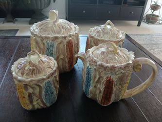 Vintage Fitz and Floyd Corn Cob Canasters