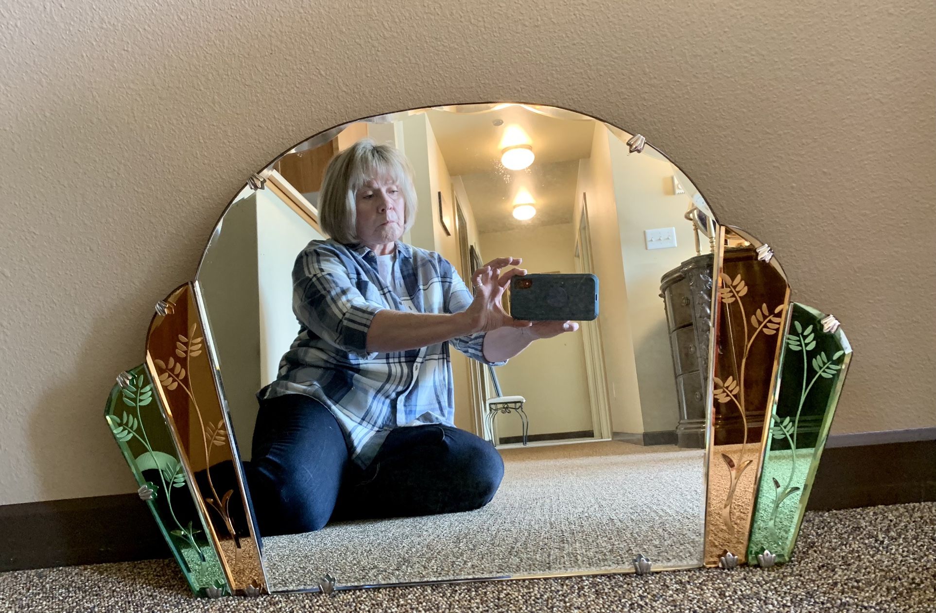 Antique mirrors and two pictures