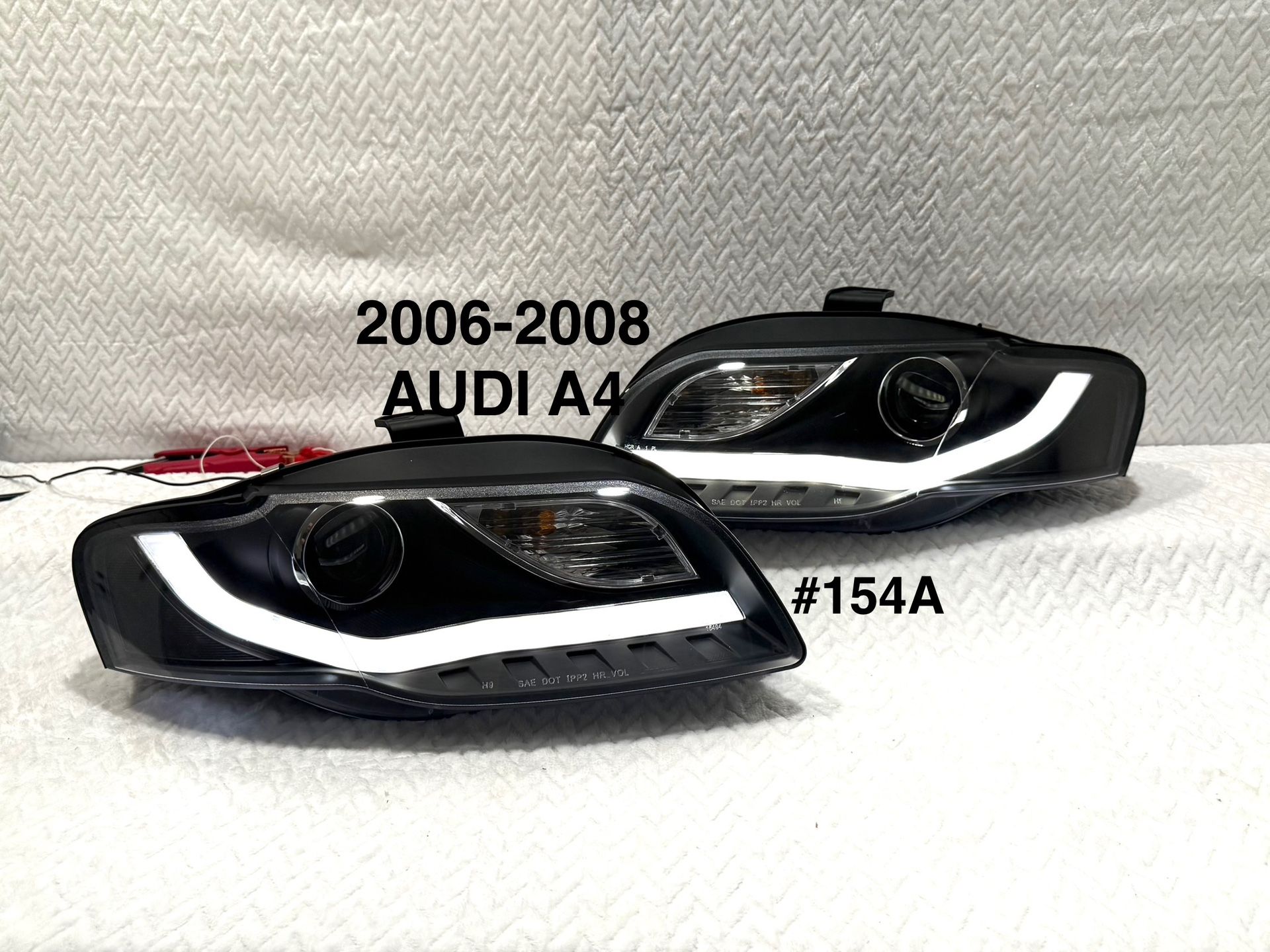 NEW……. 2006 To 2008 Audi A4 Black LED DRL Bar Projector Headlights