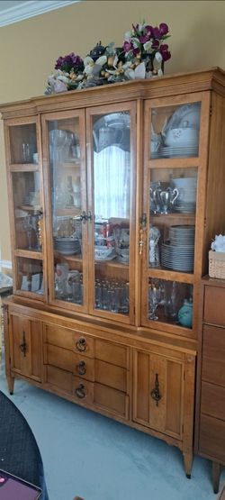 Antique Wood China Cabinet