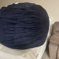 XL Pouf Navy Blue Beanbag Chair Like A Lovesac