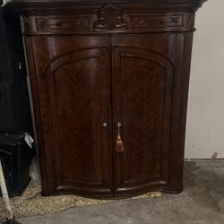 Cherry Wood Armoire  Wall 2 Piece 