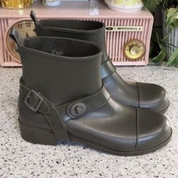 Coach Moto Style Rain Boots Size 9