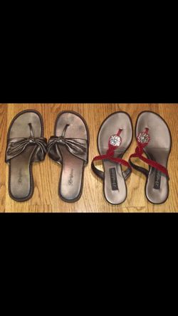 2 PAIRS OF BRIGHTON SANDALS SIZE 6 1/2