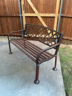 Metal garden bench