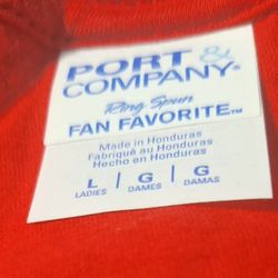 (BB - 9) PORT & COMPANY WOMEN'S LONG SLEEVE V-NECK T-SHIRT SIZE LARGE 