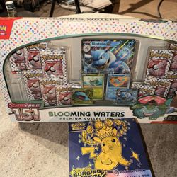 Pokemon Blooming Waters 151 Premium Collection & Pokemon Center Surging Sparks Elite Trainer Box