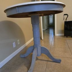 High Top Table 35inch Round White & Gray