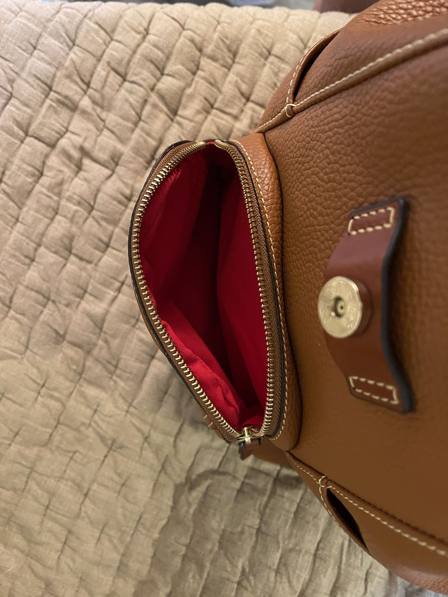 Dooney & Bourke Large Murphy Backpack Pebbled Caramel Pebble Grain Medium Murphy Backpack – ILoveDooney main image 4