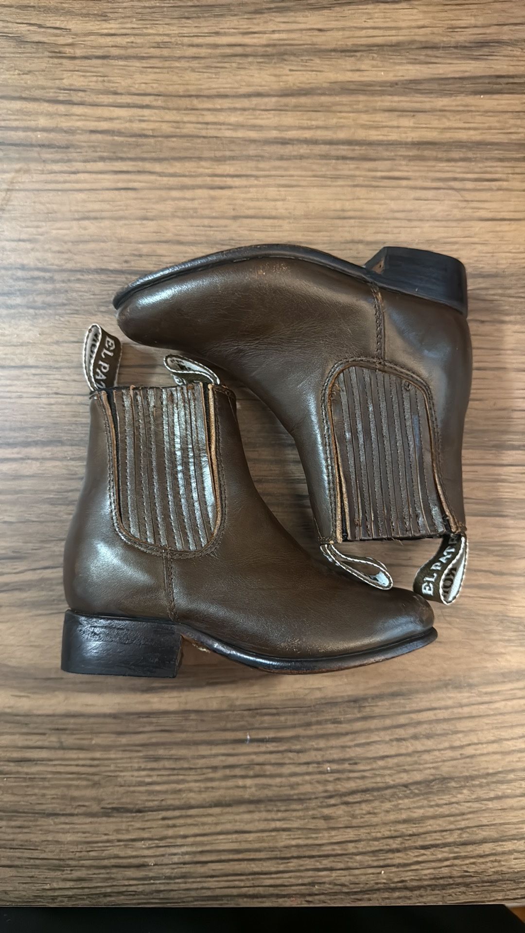 Kids Brown Leather Ankle Boots