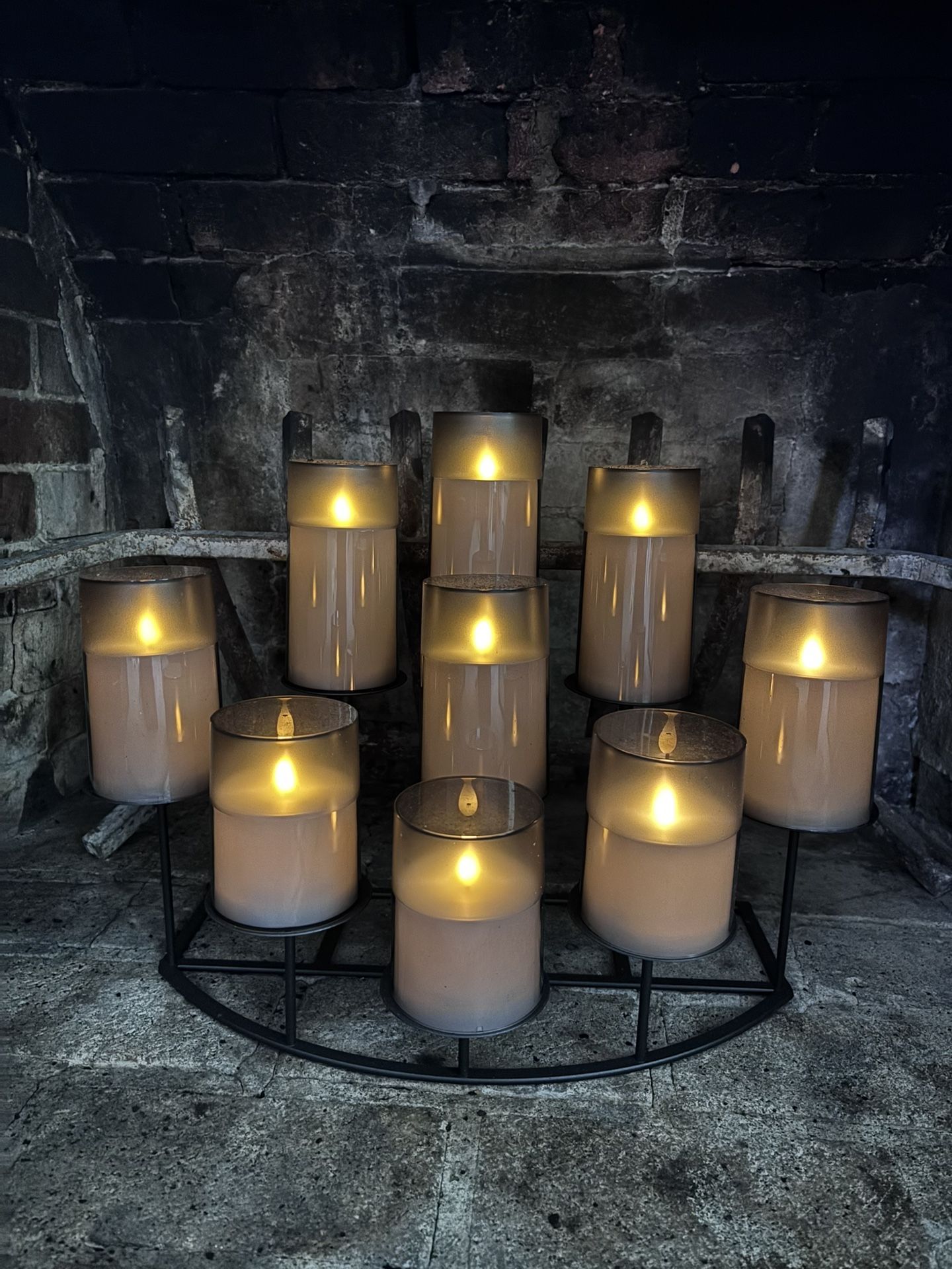 Candelabra w/ battery-operated flickering candles