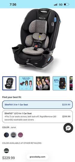 Graco SlimFit 3-in-1 Convertible Car Seat (NEW)