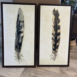 Framed Feather Paintings