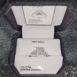1/2 Carat T.W. Diamond Quad Engagement Ring in 10kt White Gold
