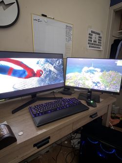 RTX 2070 Gaming PC + 240Hz Monitor + Dual Monitors (Full Setup) w KEYBOARD