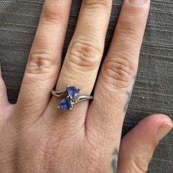 Size 7 Sterling Silver Tanzanite Ring 