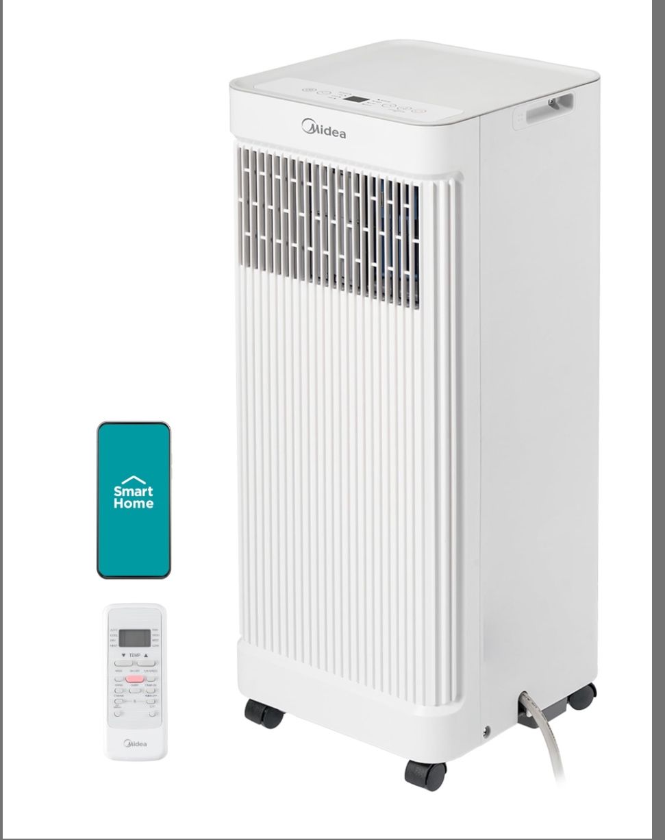 Midea 10,000 BTU ASHRAE Portable Air Conditioner, Smart Control, Cools Up To 300  Sq.Ft.