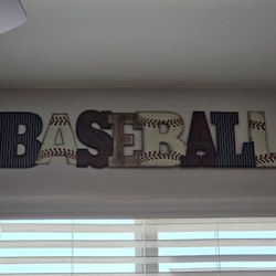 Baseball Sign And 2 Lamps