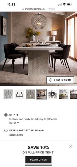 Crate & Barrel Pendant Hanging Lamp With Edison Light Bulb