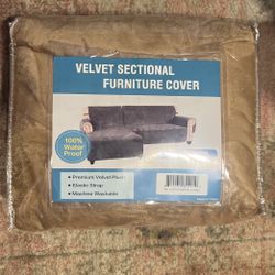 100% Waterproof L-Shaped Sofa Slipover Velvet Left  Chaise Lounge Cover