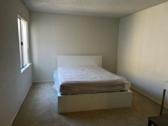 Queen bed frame and mattress