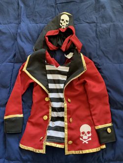 Boys size small pirate costume hat and top