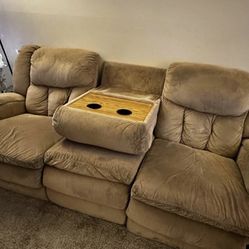 Free Delivery Same Day Tan Recliner Sofa Set