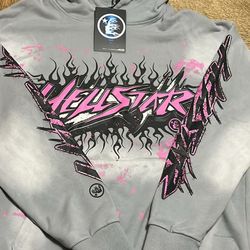pink and grey hellstar hoodie