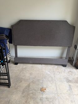 Queen silver cloth bed frame and metal bed frame