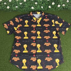 World's Strongest Man Retro Deadlift Button Up Shirt WSM Competition XL Black