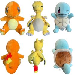 NWOT Pokémon Plush Bundle Charizard Squirtle Charmander 12”–13” Rare Set