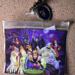 Disney Parks Villains Lanyard ID Pouch Charm NWT