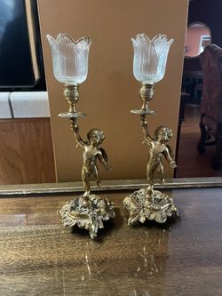 Antique Angel Candle Holder