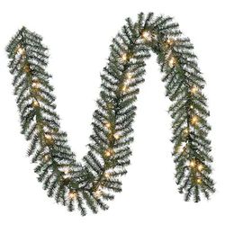 Holiday Living Indoor/Outdoor Pre-lit Electrical outlet 9-ft Ellston pine Artificial Garland Clear