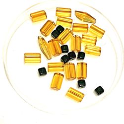 Lot Of Vintage Citrine Glass Beads 