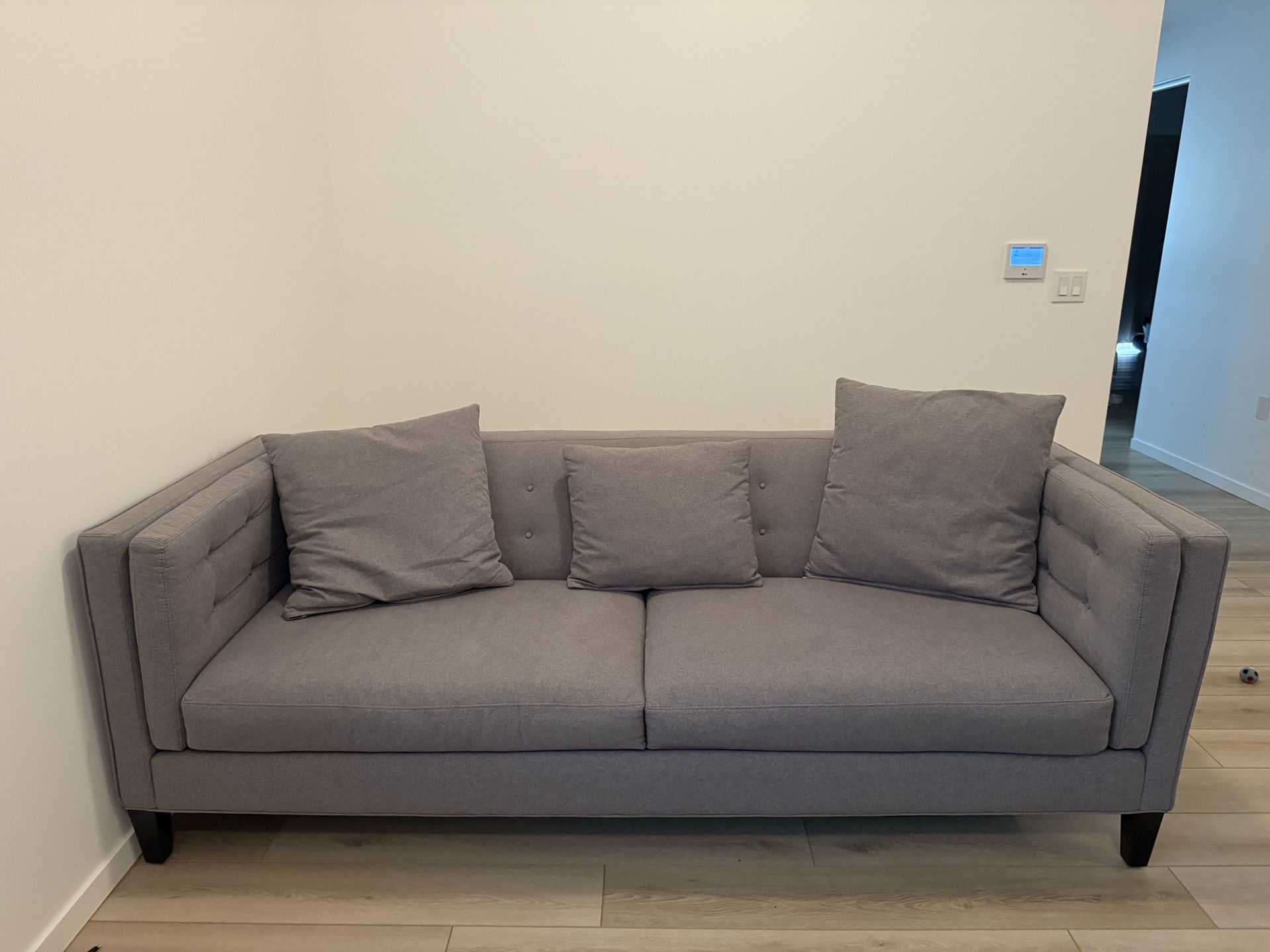 Gray Couch and Chaise Lounge Set